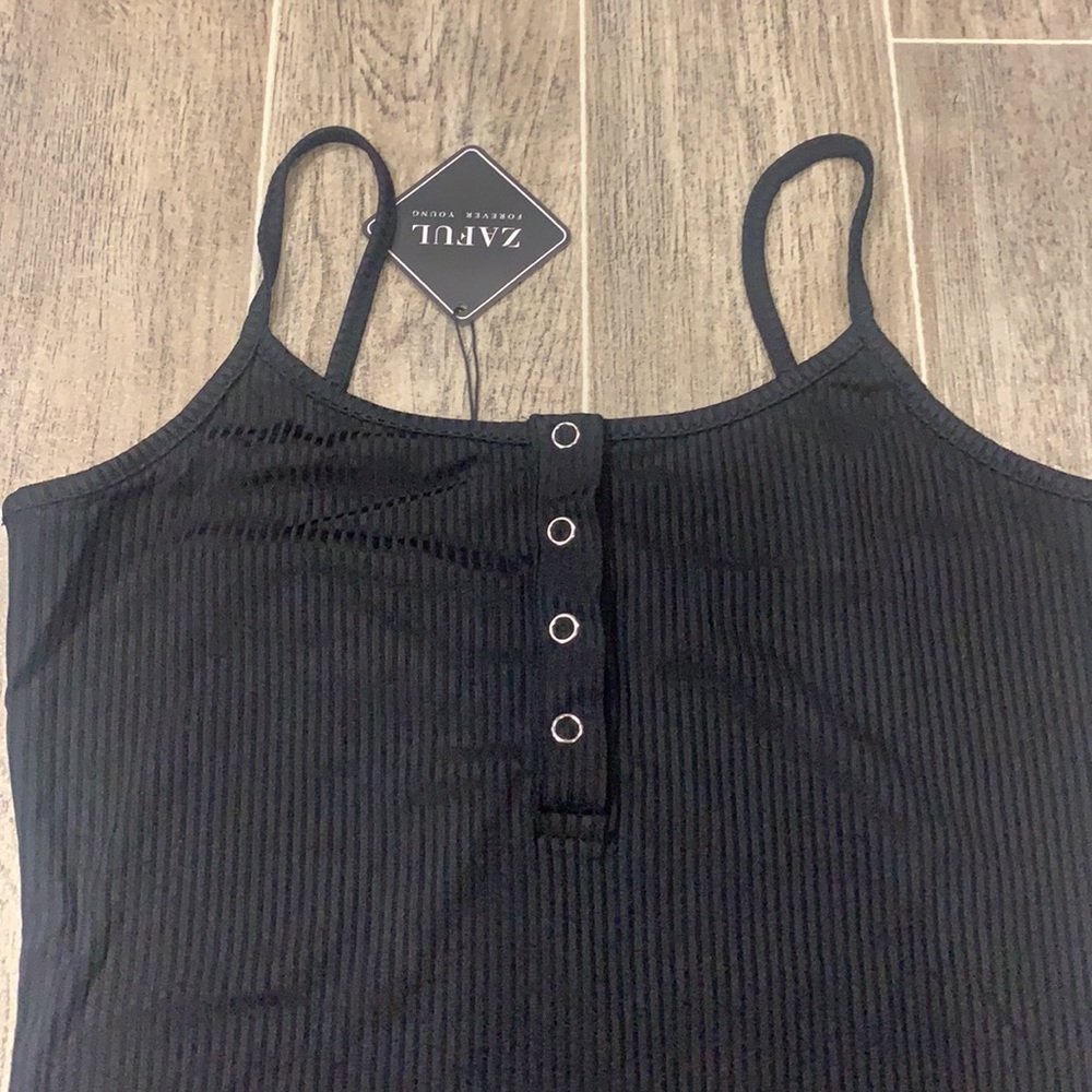 NWT Black Ribbed Henley Bodycon - Picture 3 of 5